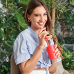 Artículos promocionales con atención personalizada y entrega garantizada en méxico, cilindro de vidrio ibiza rojo