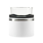 Vaso whiskero basile blanco, artículos que acompañan la comunicación visual de empresas y proyectos