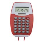 Líneas variadas de artículos personalizados para empresas de diferentes giros, calculadora colgable encore rojo
