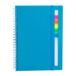 Propuestas funcionales en regalos promocionales con personalización puntual, libreta abdala azul