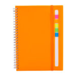 Libreta abdala naranja, regalos promocionales disponibles en diferentes estilos y colores institucionales