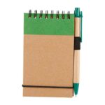 Diseños funcionales en merchandising empresarial de fácil distribución, libreta green planet verde