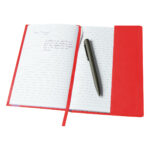 Línea de productos promocionales para personalizar según el tipo de evento, libreta bok rojo