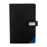 Línea general de regalos promocionales disponibles todo el año, libreta boryspil azul