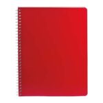 Fabricación de productos promocionales con control interno de calidad, cuaderno profesional rojo
