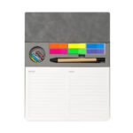 Regalos y artículos promocionales para eventos tus corporativos, porta notas kalem gris