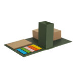 Porta notas kuslig verde, línea extendida de merchandising para empresas de distintos sectores