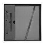 Set de libreta jinsei gris, regalos publicitarios sencillos, prácticos y para distribuir