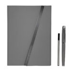 Artículos promocionales diseñados para campañas que buscan causar buena impresión, set de libreta jinsei gris
