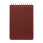 Merchandising empresarial con enfoque práctico y excelente imagen, libreta latka tinto