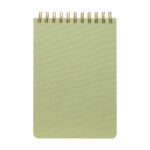 Libreta latka verde, modelos de artículos promocionales que mantienen tu marca visible