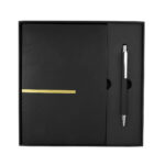 Artículos empresariales que fortalecen la relación entre cliente y marca, set de libreta zlatna negro