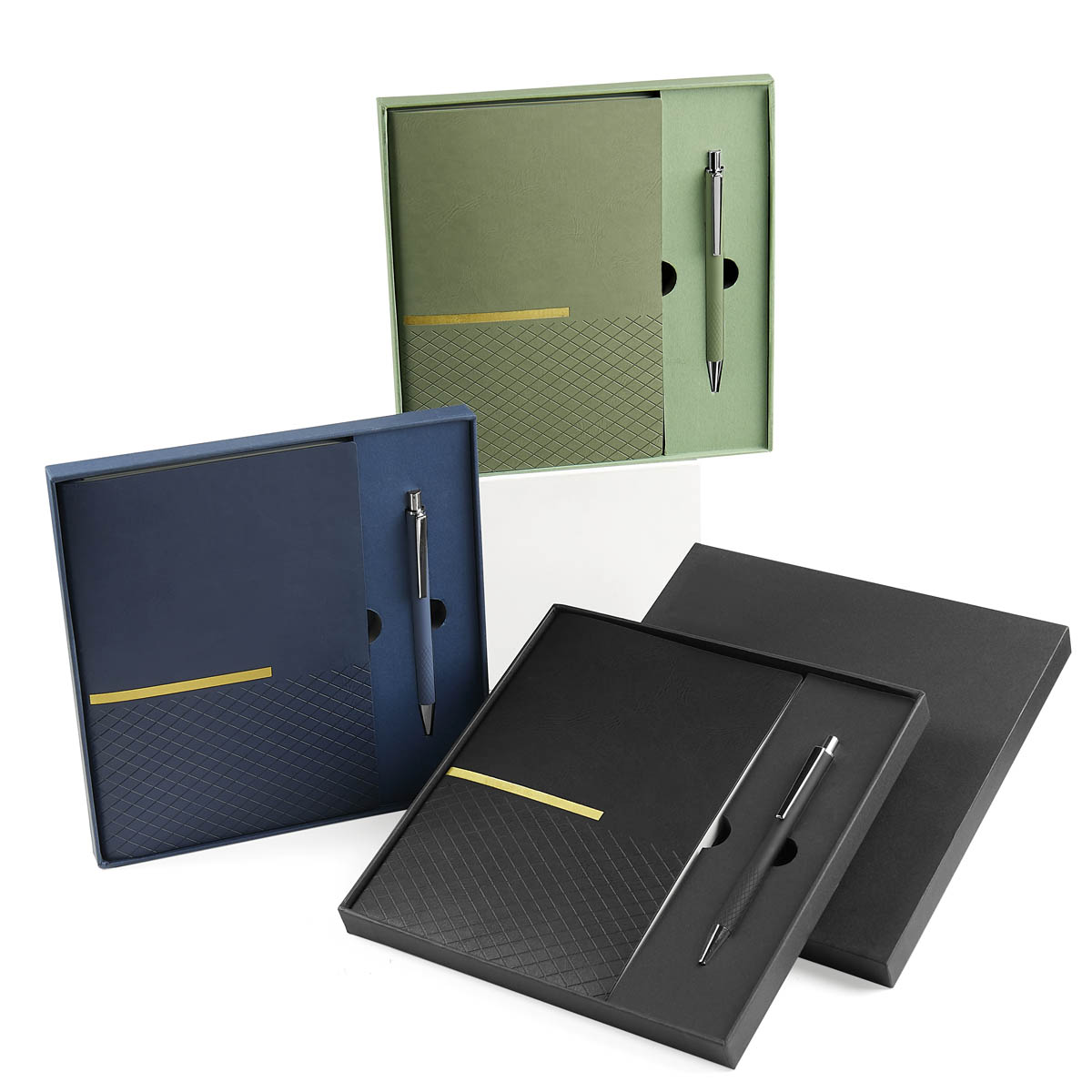 HL-9063 Regalos publicitarios para impresión o grabado con identidad de tu marca, set de libreta zlatna