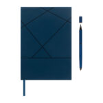 Set de libreta timantti azul marino, productos promocionales con diseño contemporáneo y flexible