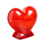 Alcancía corazón rojo, merchandising para empresas que combina funcionalidad con una línea fenomenal