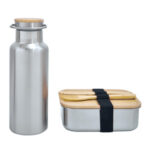 Set de lonchera pou, merchandising empresarial con terminados y colores institucionales