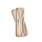 Línea funcional de regalos empresariales para fin de año o agradecimientos, set de cubiertos thai beige