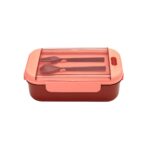 Línea de regalos corporativos que equilibran diseño, practicidad y formalidad, portaviandas chizu rojo