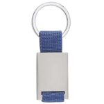 Llavero caspio azul, opciones económicas en merchandising empresarial y de aceptable calidad
