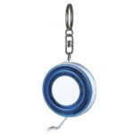 Llavero flexómetro wheel azul, línea de merchandising empresarial enfocada en calidad y funcionalidad
