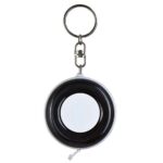 Llavero flexómetro wheel negro, productos promocionales que combinan practicidad y excelente imagen