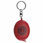 Regalos promocionales fabricados bajo pedido con entregas garantizada, llavero flexómetro ovalado rojo traslúc.