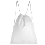 Línea de artículos personalizados disponibles en distintos formatos, bolsa-mochila astorga blanco