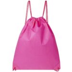 Línea práctica de merchandising empresarial con variedad de estilos, bolsa-mochila astorga rosa
