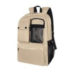 Mochila holde beige, línea renovada de artículos promocionales con terminados de calidad