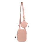 Merchandising empresarial con terminados y colores institucionales, mini bolsa michel rosa