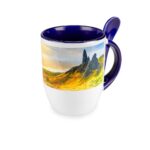 Taza para sublimar margao azul, regalos publicitarios sencillos, prácticos y para distribuir