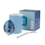 Regalos empresariales para reforzar lazos con socios, empleados o proveedores, taza coraline azul