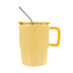 Artículos y productos promocionales disponibles con opciones de impresión, taza coraline amarillo