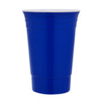 Artículos de merchandising que fortalecen la identidad de tu marca, vaso fiesta azul
