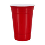 Línea de merchandising para empresas con diseños prácticos y actuales, vaso fiesta rojo