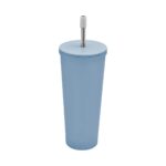 Artículos promocionales que cumplen la función de presencia  de tu marca, termo sena azul pastel