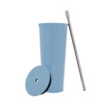 Regalos corporativos con presentación elegante y empaque de buena calidad, termo sena azul pastel