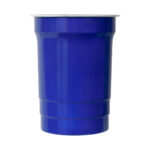 Línea básica de artículos personalizados con terminados uniformes, vaso pong azul