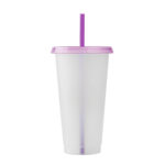 Artículos personalizados disponibles con terminados mate o brillantes, vaso blur morado