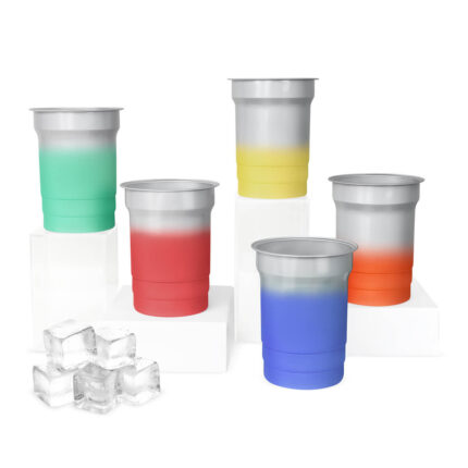 Disponibilidad de artículos publicitarios en varios formatos y presentaciones, vaso renk