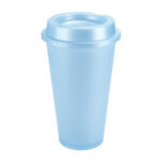 Diseños simples en artículos promocionales con resultados de calidad, vaso tirich azul pastel