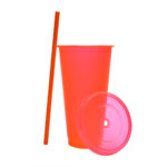 Vaso jas naranja neón, artículos publicitarios pensados para distribución masiva a mayoreo