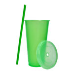 Vaso jas verde neón, artículos de merchandising para empresas con distintas técnicas de personalización