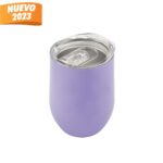 Artículos personalizados con opciones de color aceptable o institucional, termo dijon morado pastel