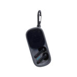 Bocina con audífonos ride negro, líneas de merchandising empresarial que fortalecen la identidad visual de cada marca