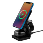 Multicargador inalámbrico qonex negro, promocionales guadalajara brinda varías técnicas de impresión