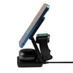 Multicargador inalámbrico qonex negro, opciones flexibles en artículos personalizados con distintos tipos de grabado