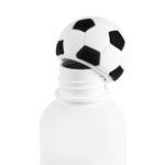Cilindro metálico soccer blanco, artículos de merchandising empresarial para integrarse en campañas publicitarias