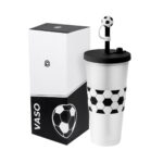 Vaso soccer blanco y negro, artículos personalizados disponibles para impresión directa o digital