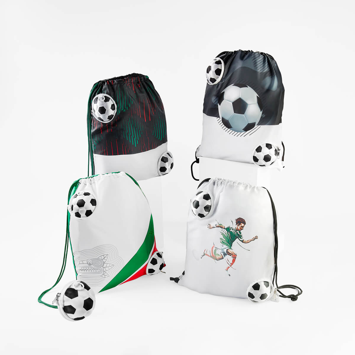 SOC-413 Bolsa-mochila mágica soccer, descubre con nuestros artículos promocionales toda una gama de diseños y colores